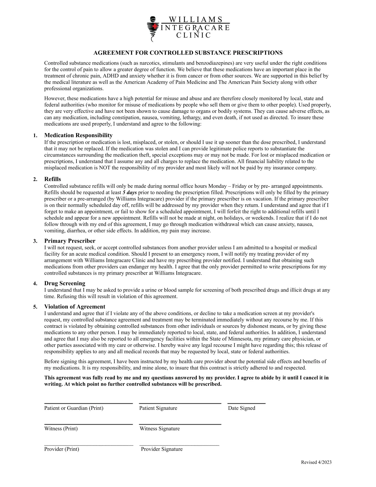 controlled substances agreement